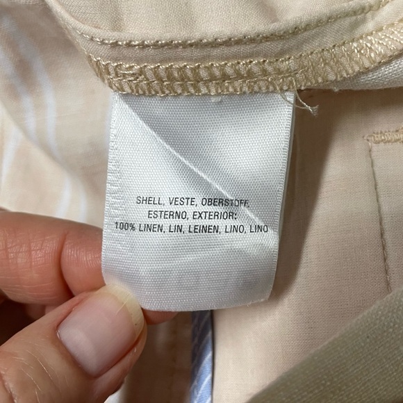 Anthropologie ETT TWA Striped Wide Leg Linen Pants Belted - Picture 9 of 9